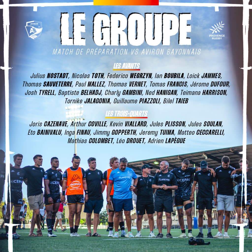 Groupe pour affronter Bayonne